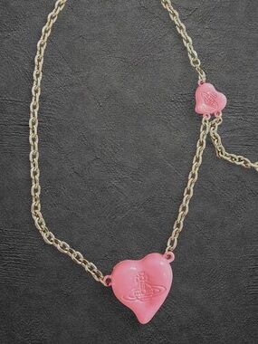 💘 Adorable Pink Heart Orb Necklace